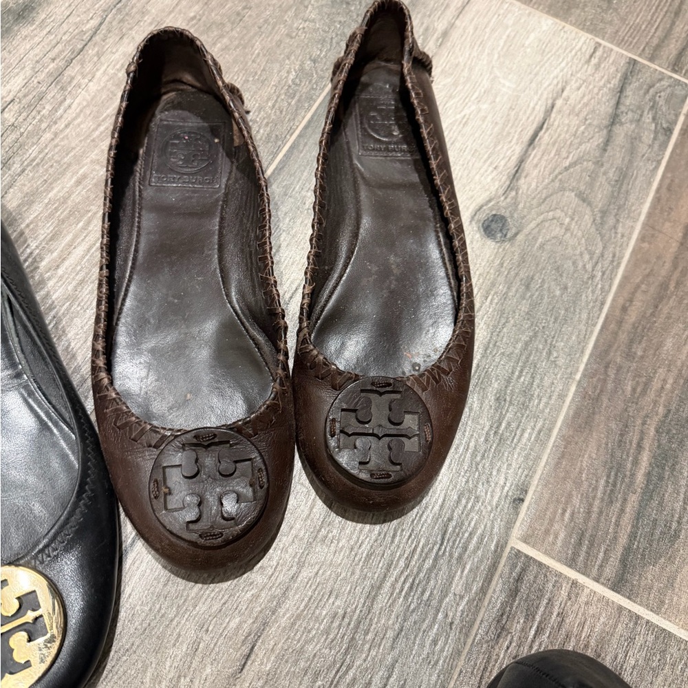 Tory Burch Black, Brown, and Gold Flats and black Neutralizer loafers, bundle - Picture 3 of 8